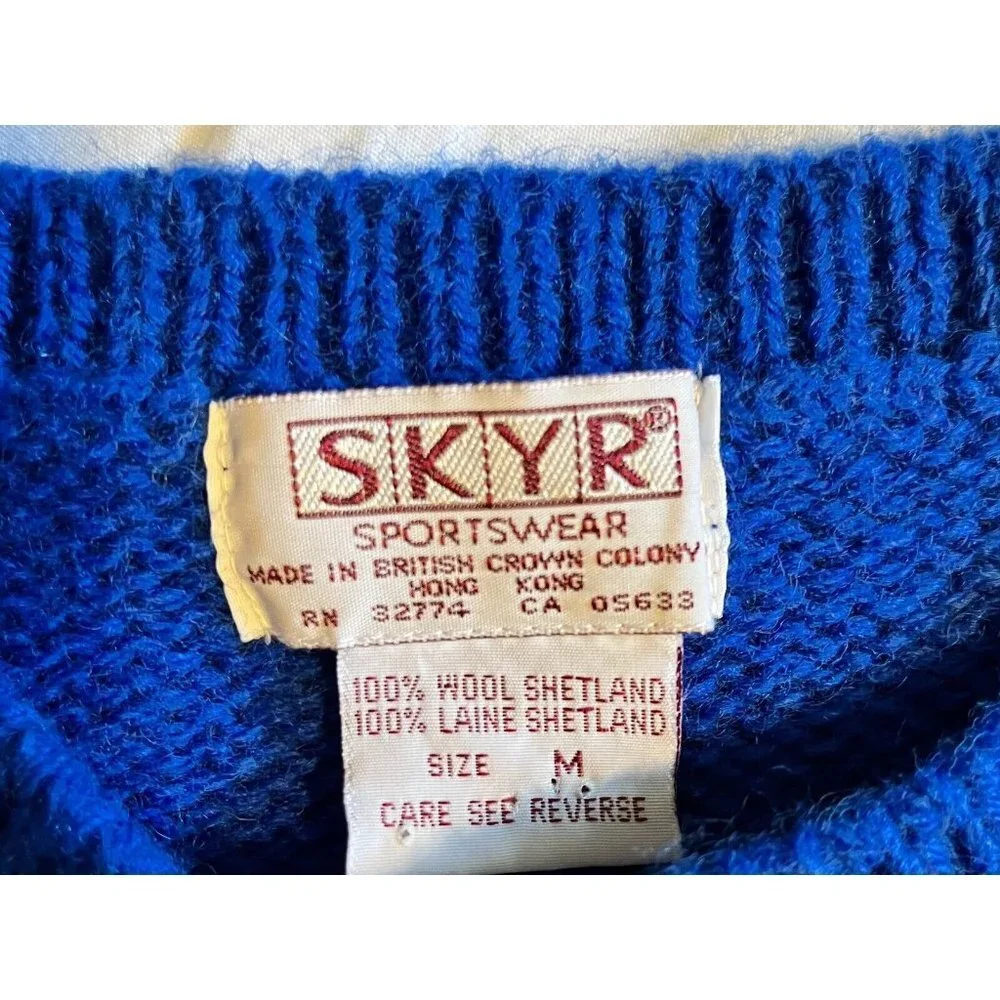 skyr sportswear vintage size medium blue sweater vest w aztec print - Picture 4 of 9